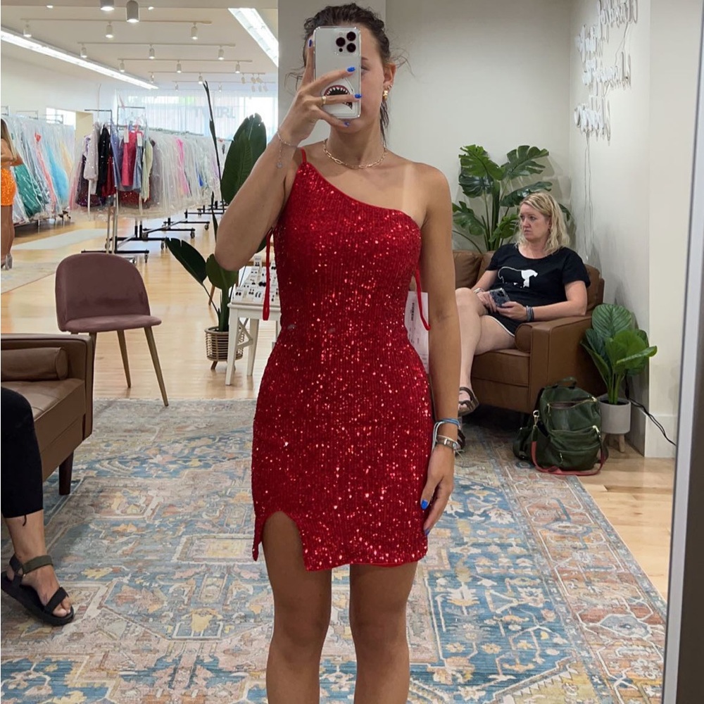 Homecoming sequin red dress